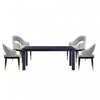 Carrington and Rockaway Modern Industry Chic 5-Piece Dining Set in Light Gray and Black