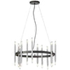Dainolite Derry 24 Light Chandelier Matte Black/Polished Chrome Lamp