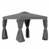 Outsunny 10' X 10' 2-tier Patio Gazebo With Mesh Sidewalls, Dark Grey