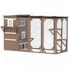 Pawhut Wooden Cat Catio, 76"l Walk In Outdoor Cat House With Asphalt Roof, Platforms, Lockable Doors, 3-tier Resting Condo, Observation Window, For 2-3 Cats, Brown