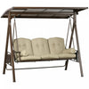 Outsunny 3-seat Patio Swing Chair, Outdoor Canopy Swing Glider With Cushion, Pillows And Adjustable