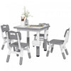 Qaba 5 Pieces Kids Table And Chair Set, Height Adjustable Toddler Table And Chair Set, Activity Tabl
