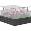 Outsunny 49.6\" X 42.1\" X 26.6\" Galvanized Raised Garden Bed With Greenhouse, Steel Planters For Outd