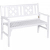 Outsunny Foldable Garden Bench, White