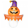 Outsunny 3.4ft Inflatable Halloween Window Sticker Ghost With Orange Face