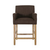 Gabrielle 26\" Seat Height Counter Stool With Upholstered Fabric And Solid Wood Legs - Brown