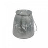 Speckled Reindeer in The Woods Candle Holder with Handle Silver - Set of 2