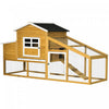 Pawhut 79\" Wooden Chicken Coop, Outdoor Hen House, Poultry Habitat With Removable Tray, Nesting Box,