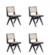 Hamlet Industry Chic Wood Dining Chair in Black and Natural - Set of 4