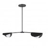 Dainolite Emma 2 Light Horizontal Pendant Matte Black Finish White Glass Lamp