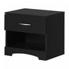 Step One 1-drawer Nightstand - End Table With Storage - Pure Black