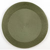 Vinyl Round Placemat with Border Green - Set of 12