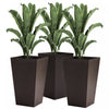Outsunny Set Of 3 Tall Planters With Drainage Hole, Outdoor & Indoor Flower Pot Set For Front Door,
