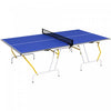 Soozier Full Size Ping Pong Table, Fold Into Quarters, Portable Table Tennis Table With Net, Paddles