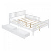 Emma Wood Platform Bed with Guardrails and Storage Drawers,Full Size - White