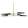Dainolite Cassie 6 Light 3tier Chandelier Aged Brass/Matte Black Lamp