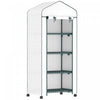 Outsunny Portable Greenhouse With 4 Tier Shelves, Pe Cover, White
