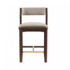 Patricia Modern Wood Upholstered Counter Stool in Linen Bar Stool