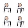 Versailles Industry Chic Wood Dining Chair in Black and Natural - Set of 4