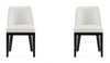 Manhattan Comfort Set of 2 Gansevoort Modern Faux Leather Dining Chairs - Cream