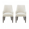 Beever Modern Chenille Wood Armchair in Cream - Set of 2 Dining Chair