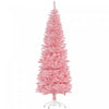 Homcom 7ft Tall Pencil Artificial Christmas Tree With Steel Base, Pink