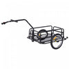 Aosom Folding Bicycle Cargo Trailer Utility Bike Cart Garden Luggage Travel Carrier Patio Tool With