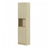Liora 2-door Narrow Bookcase - Bleached Oak