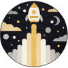 Forte Kids Spaceship Round Area Rug - 5'3\" x 5'3\"