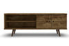 Manhattan Comfort Liberty 62.99\" Mid-Century Modern TV Stand with 3 Shelves & 2 Doors - Rustic Brown