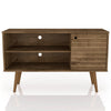Manhattan Comfort Liberty 42.52\" Mid-Century Modern TV Stand with 2 Shelves & 1 Door - Rustic Brown