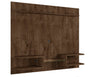 Manhattan Comfort Plaza 64.25\" Modern Floating Wall Entertainment Center with Display Shelves - Rustic Brown