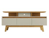 Manhattan Comfort Yonkers 62.99\" TV Stand with Solid Wood Legs & 6 Media Storage Compartments - Off