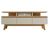 Manhattan Comfort Yonkers 70.86\" TV Stand with Solid Wood Legs & 6 Media Storage Compartments - Off