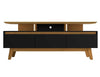 Manhattan Comfort Yonkers 70.86\" TV Stand with Solid Wood Legs & 6 Media Storage Compartments - Blac