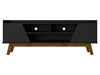 Manhattan Comfort Mid-Century Modern Marcus 62.99\" TV Stand with Solid Wood Legs - Matte Black