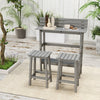 Outsunny 3 Piece Patio Bar Set With 43"h Bar Table And 2 Bar Stools