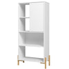 Manhattan Comfort Bowery Bookcase with 5 Shelves - White & Oak