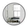 Umbra Hub Decorative Round 37\" x 37\" Wall Mirror - Black