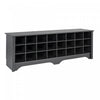 Twenty-Four Pair Shoe Storage Cubby Bench - Black