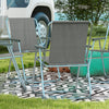 Outsunny Folding Patio Camping Chairs Set W/ Armrest, Sports Chairs, Grey