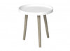 End Table With Pine Base - White Round Shape