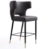 Manhattan Comfort Holguin 37\" Counter Height Barstool with Tufted Back Buttons - Grey