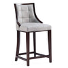 Manhattan Comfort Fifth Avenue Faux Leather Counter Height Barstool - Light Grey