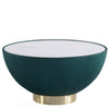 Manhattan Comfort Modern Anderson Coffee Table Upholstered Leatherette with Ceramic Faux Marble Tabl