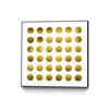 \"Golden Spots White\" Canvas Framed Black 20x20 Wall Art