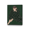 \"Woman In Green\" Canvas Framed Black 24x32 Wall Art