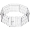 Pawhut 30inch 8-panel Octagon Pet Exercise Playpen Crate Foldable Dog Cage Pen Puppy Kennel, Black