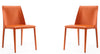 Manhattan Comfort Set of 2 Paris Coral Saddle Leather Dining Chairs - Coral