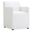 Manhattan Comfort Anna Modern Square Faux Leather Armless Dining Chair - Cream